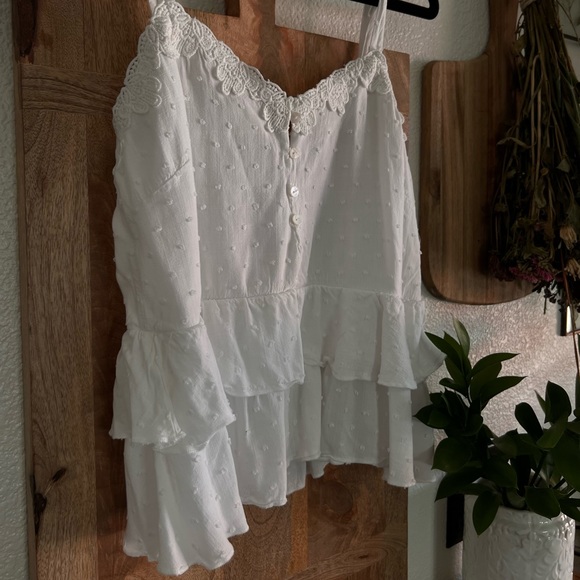 White Ruffle Tank - Picture 2 of 3